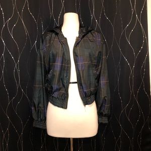 Forever 21 Green plaid windbreaker - Medium